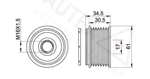 Poulie roue libre, alternateur AUTEX 654195
