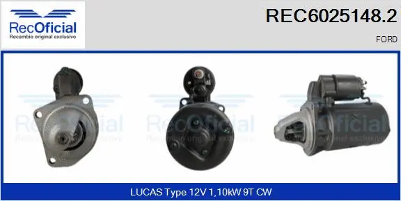 Démarreur RECOFICIAL REC6025148.2