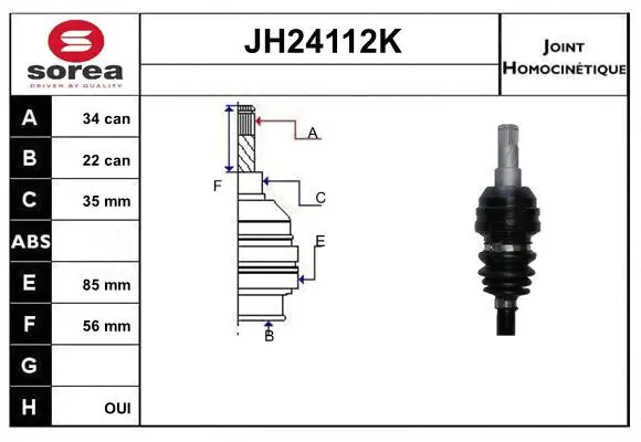 Jeu de joints, arbre de transmission SNRA JH24112K