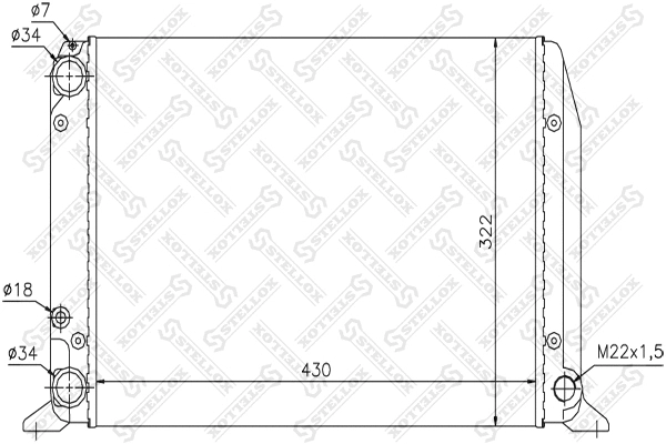 Radiateur, refroidissement du moteur STELLOX 10-25043-SX