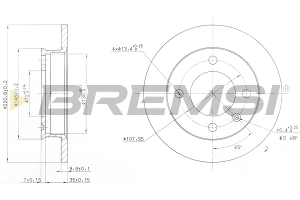 Disque de frein BREMSI CD6079S