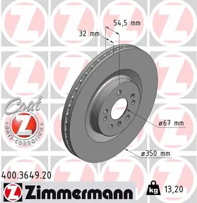 Disque de frein ZIMMERMANN 400.3649.20