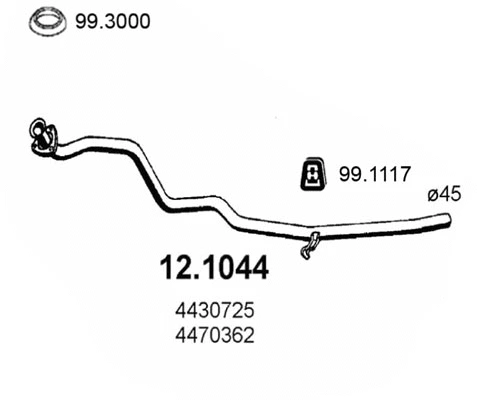 Tuyau d'échappement ASSO 12.1044
