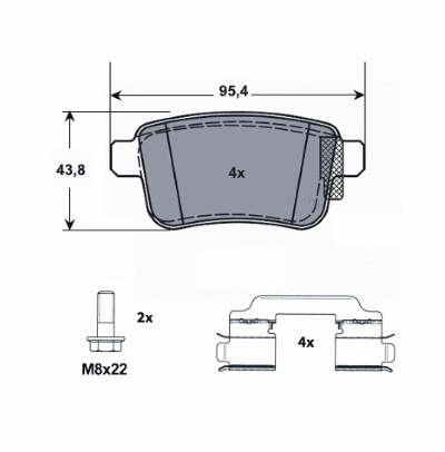 Kit de plaquettes de frein, frein à disque MTR MT650