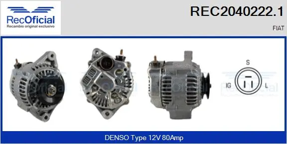 Alternateur RECOFICIAL REC2040222.1