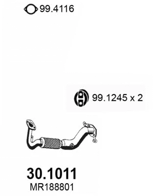 Tuyau d'échappement ASSO 30.1011