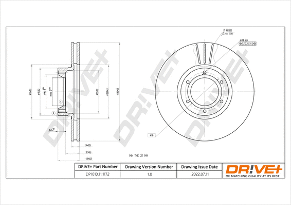 Disque de frein Dr!ve+ DP1010.11.1172
