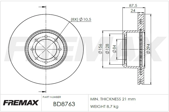 Disque de frein FREMAX BD-8763