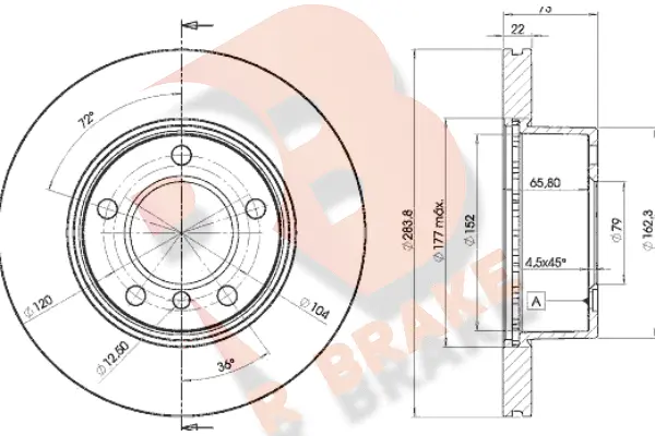 Disque de frein R BRAKE 78RBD24629