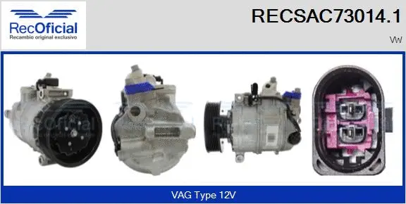Compresseur, climatisation RECOFICIAL RECSAC73014.1