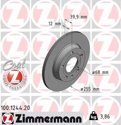 Disque de frein ZIMMERMANN 100.1244.20