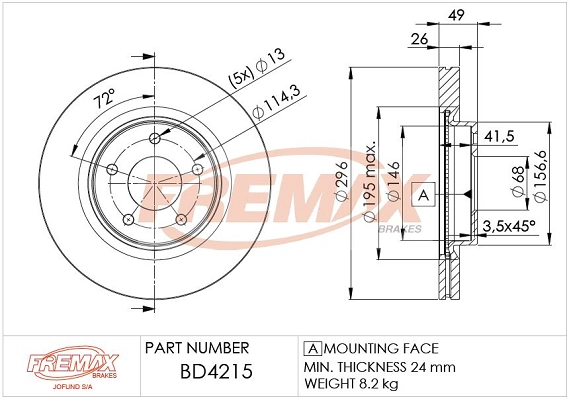 Disque de frein FREMAX BD-4215