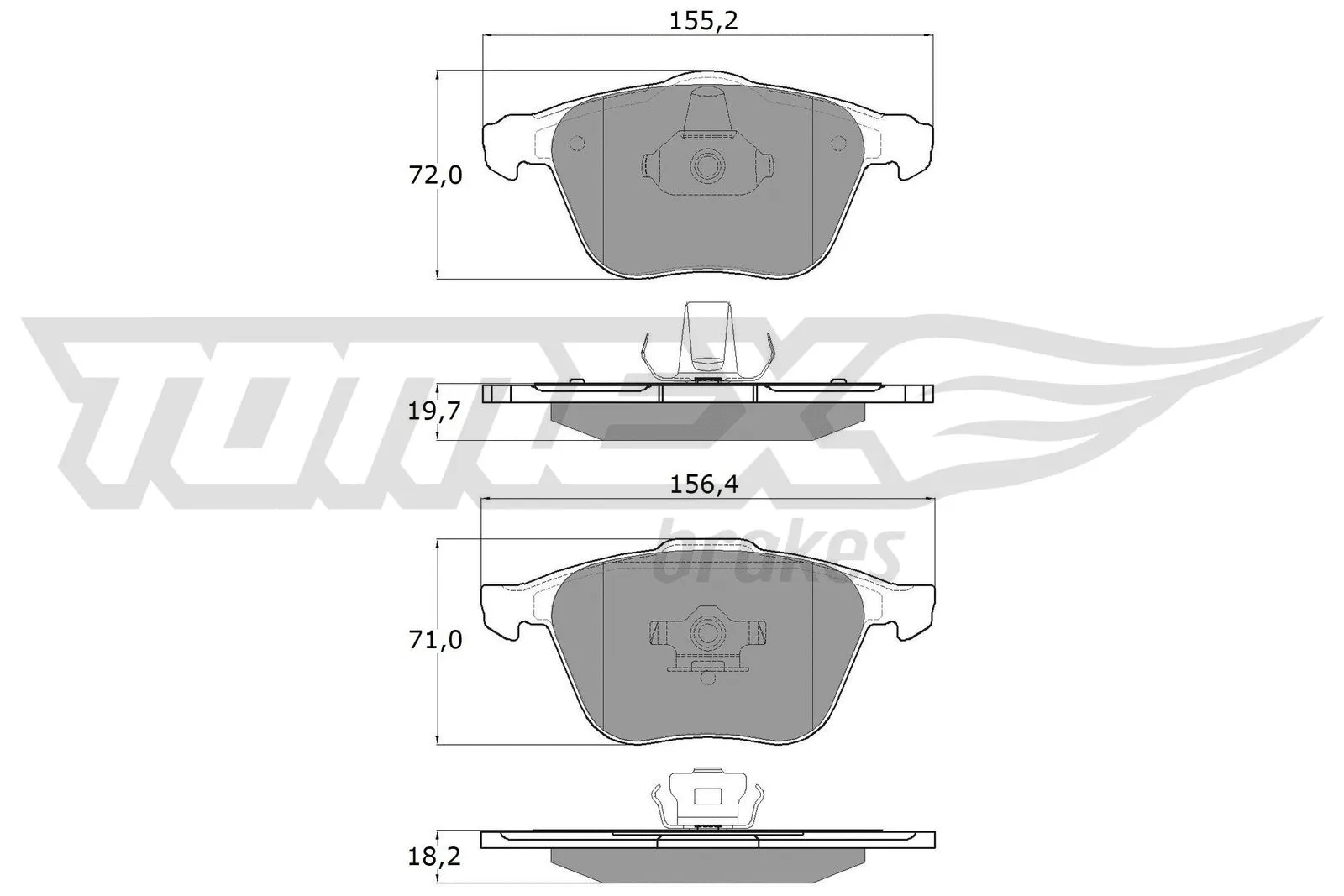Kit de plaquettes de frein, frein à disque TOMEX Brakes TX 17-74