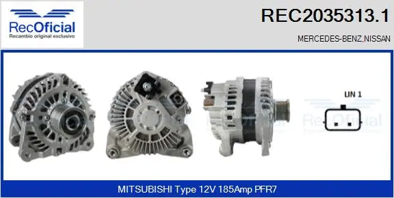 Alternateur RECOFICIAL REC2035313.1