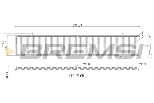 Filtre, air de l'habitacle BREMSI FC0085A