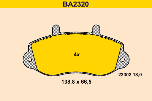 Kit de plaquettes de frein, frein à disque BARUM BA2320
