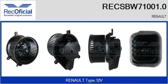 Pulseur d'air habitacle RECOFICIAL RECSBW71001.0