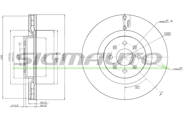 Disque de frein SIGMAUTO DBB773V
