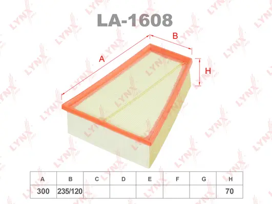 Filtre à air LYNXAUTO LA-1608