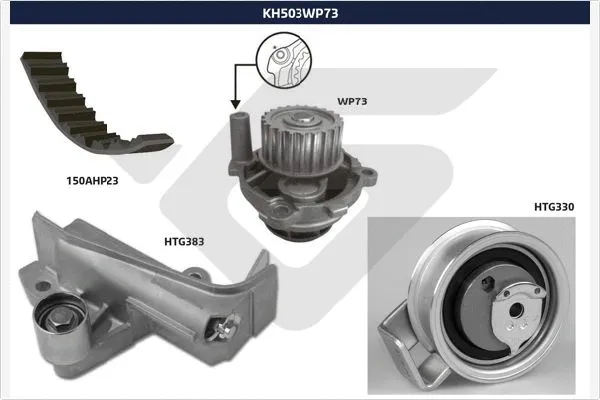 Pompe à eau + kit de courroie crantée HUTCHINSON KH 503WP73