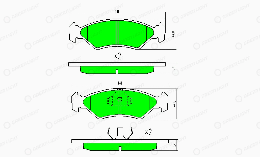 Kit de plaquettes de frein, frein à disque Automotive Adriado GLBP0175