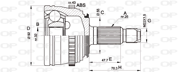 Jeu de joints, arbre de transmission OPEN PARTS CVJ5386.10