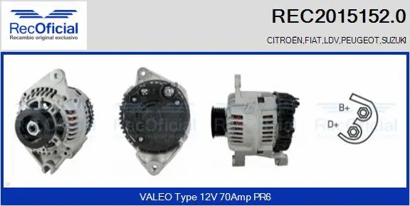 Alternateur RECOFICIAL REC2015152.0