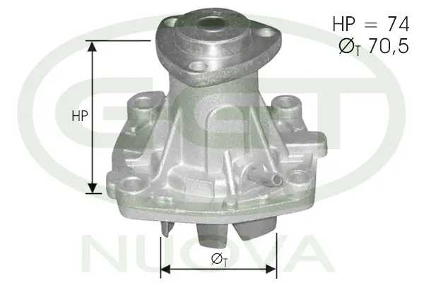 Pompe à eau, refroidissement du moteur GGT PA12297