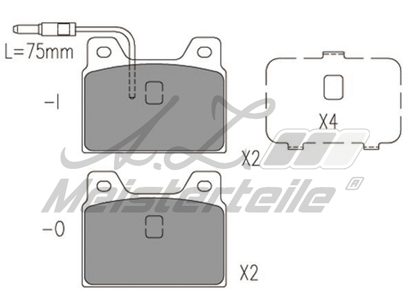 Kit de plaquettes de frein, frein à disque A.Z. Meisterteile AZMT-44-022-1919