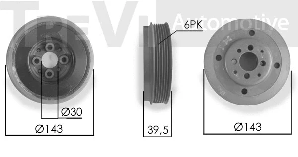 Poulie, vilebrequin TREVI AUTOMOTIVE PC1037