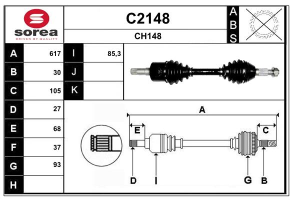 Arbre de transmission SNRA C2148