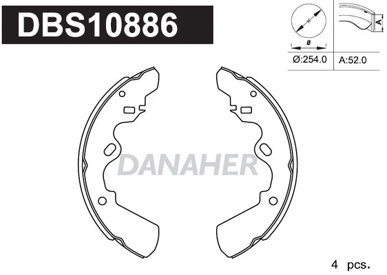 Jeu de mâchoires de frein DANAHER DBS10886