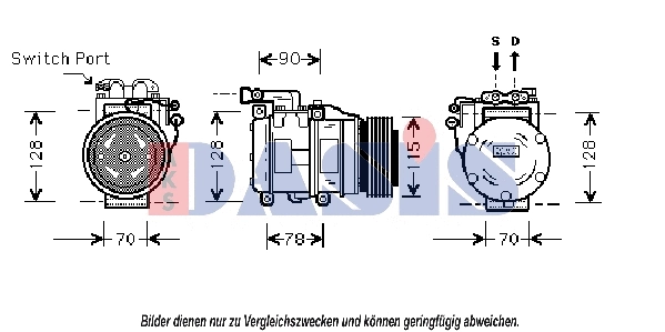 Compresseur, climatisation AKS DASIS 851025N