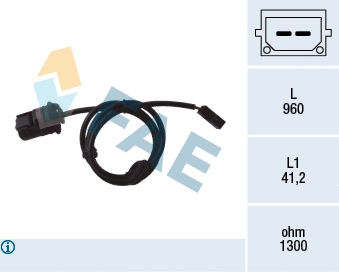 Capteur, vitesse de roue FAE 78058