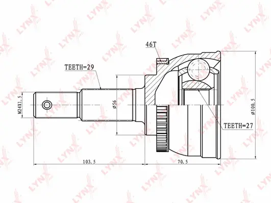 Jeu de joints, arbre de transmission LYNXAUTO CO-5713A