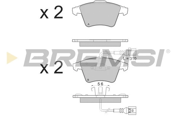 Kit de plaquettes de frein, frein à disque BREMSI BP3142