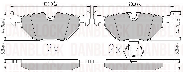 Kit de plaquettes de frein, frein à disque DANBLOCK DB 510290