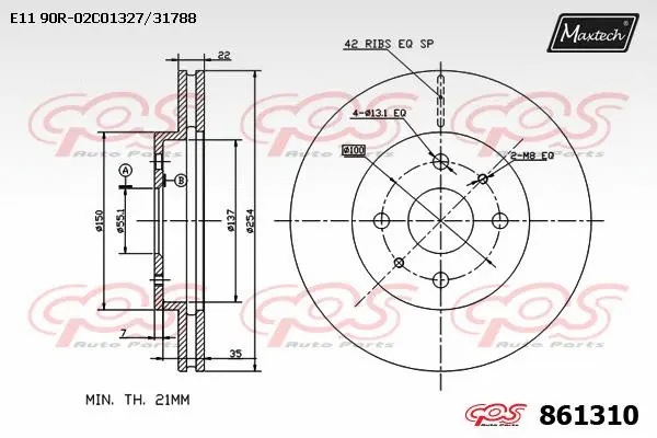 Disque de frein MAXTECH 861310