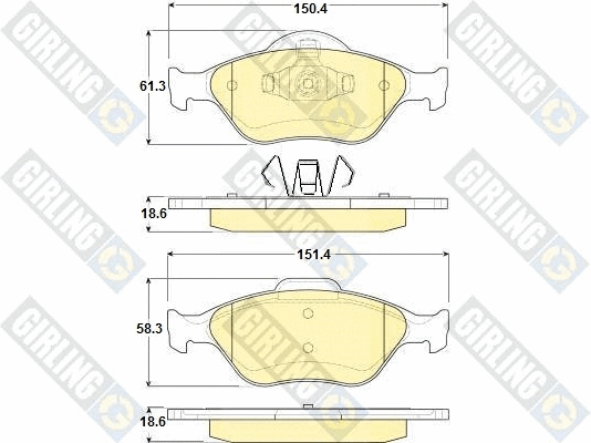 Kit de plaquettes de frein, frein à disque GIRLING 6114192