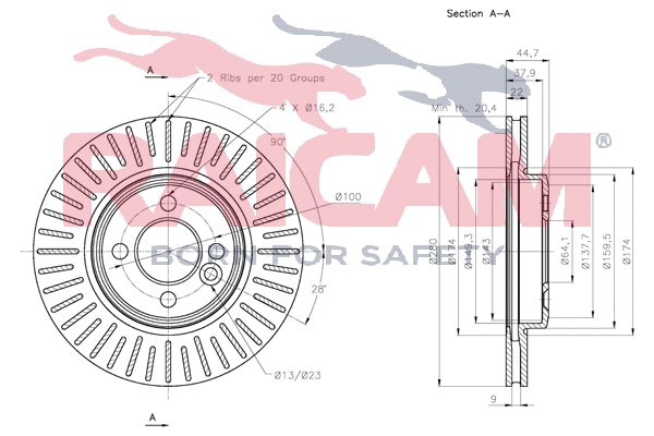 Disque de frein RAICAM RD00734