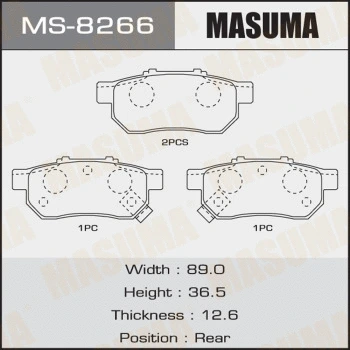Jeu de mâchoires de frein MASUMA MS-8266