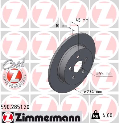 Disque de frein ZIMMERMANN 590.2851.20