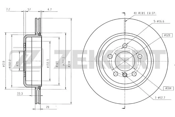 Disque de frein ZEKKERT BS-6099B