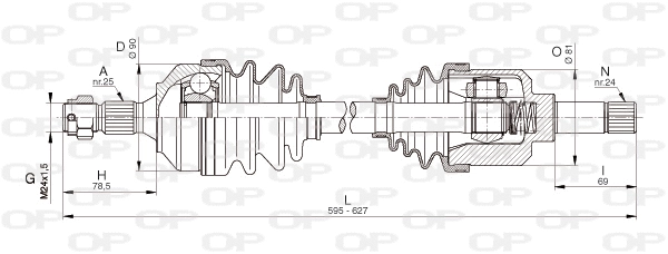 Arbre de transmission OPEN PARTS DRS6334.00