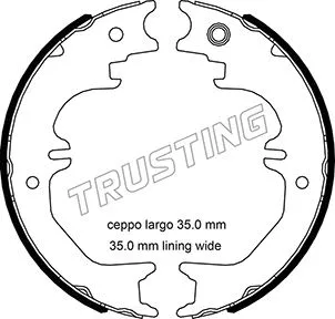 Jeu de mâchoires de frein, frein de stationnement TRUSTING 115.329