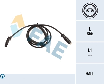 Capteur, vitesse de roue FAE 78144
