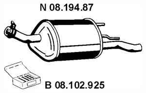 Silencieux arrière EBERSPÄCHER 08.194.87