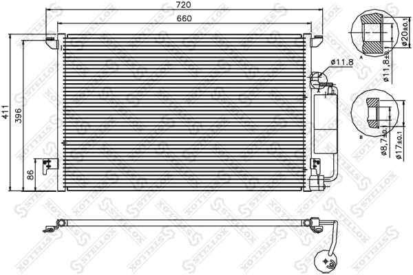Condenseur, climatisation STELLOX 10-45554-SX