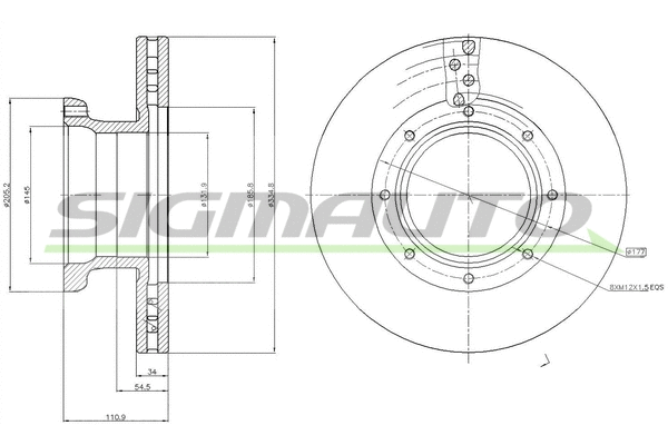 Disque de frein SIGMAUTO DB0187V