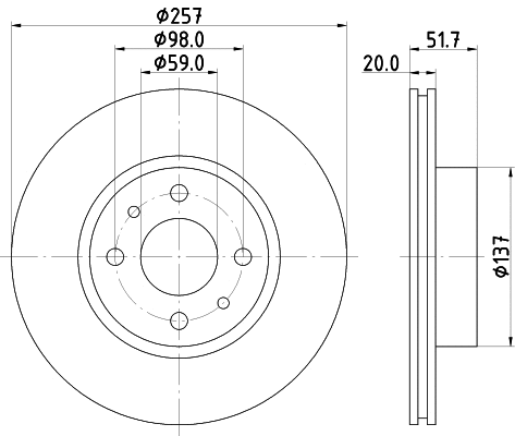 Disque de frein PAGID 51807